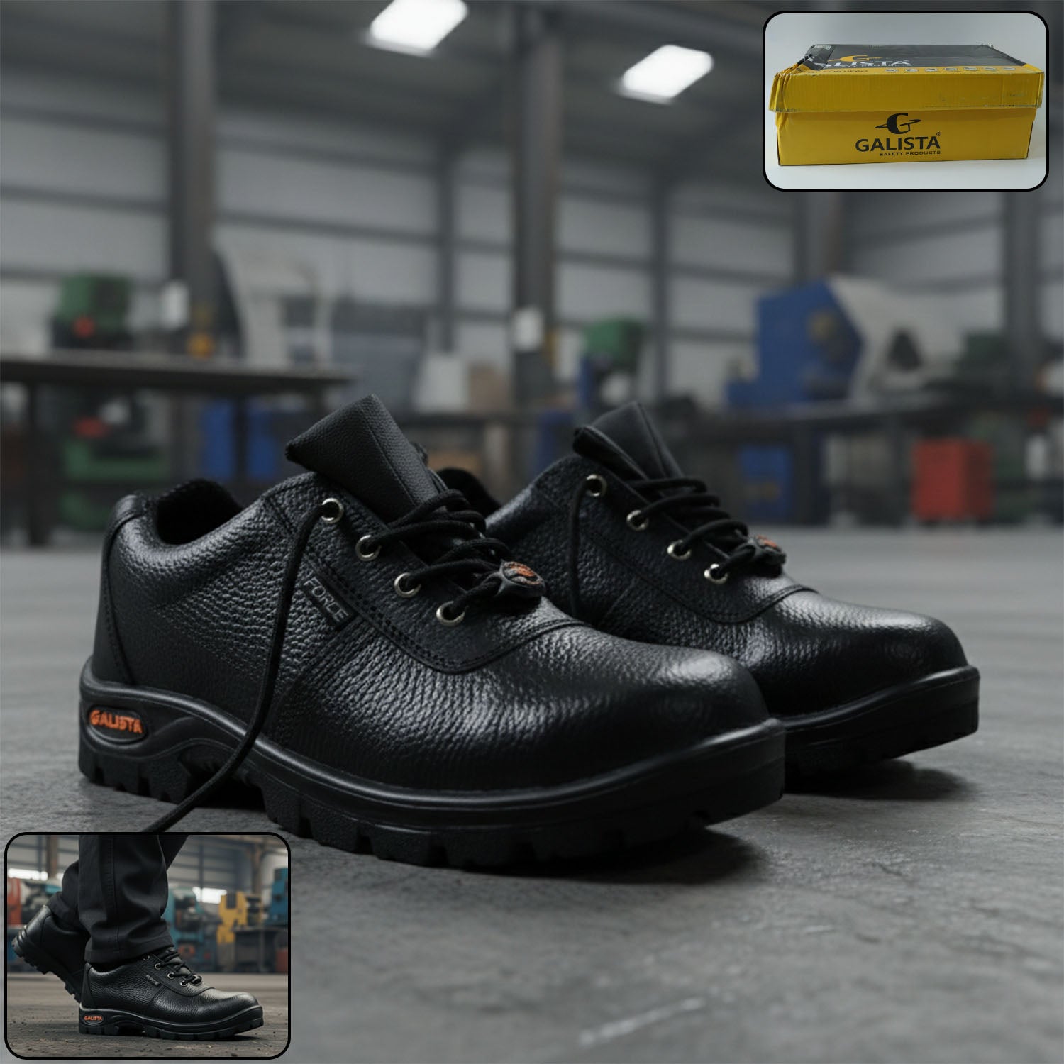 Industrial Safety Shoes with Steel Toe Protection and Anti-Slip Sole (1 Pair)