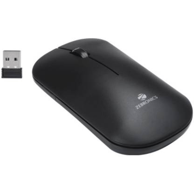 Zebronics  Wireless Optical Mouse  (2.4GHz Wireless, Mate Black)