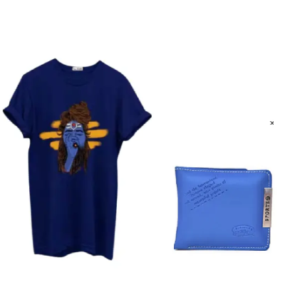 Mahadev printed T-shirt with wallet combo OFFER